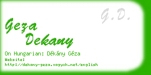 geza dekany business card